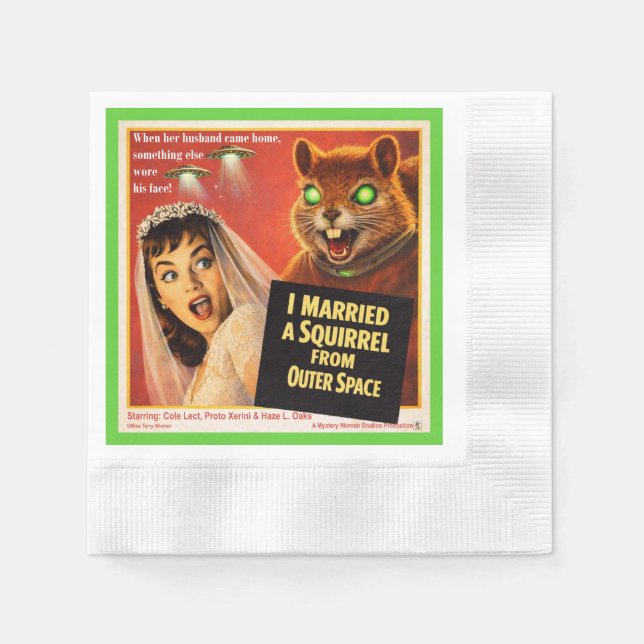 Squirrel from Outer Space Napkin (Front)