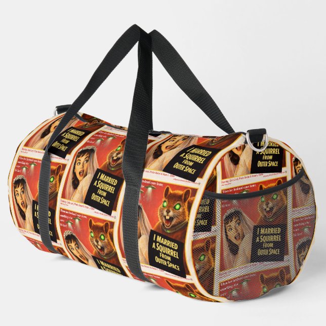 Squirrel from Outer Space Parody Duffle Bag (Right Corner)
