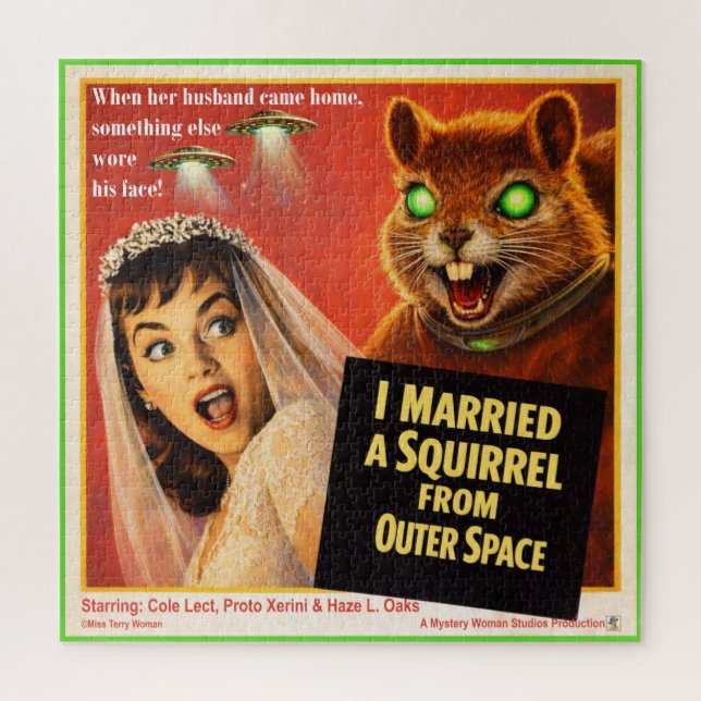 Squirrel from Outer Space Parody Jigsaw Puzzle (Vertical)