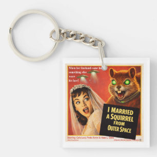 Squirrel from Outer Space Parody Key Ring