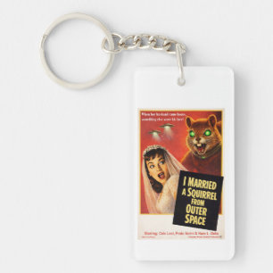 Squirrel from Outer Space Parody Key Ring