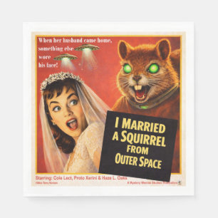 Squirrel from Outer Space Parody Napkin