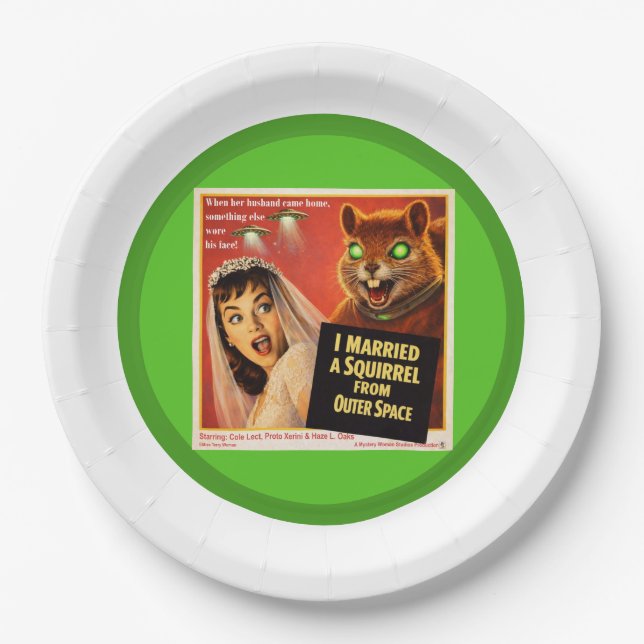 Squirrel from Outer Space Parody Paper Plate (Front)