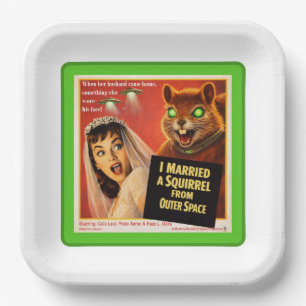 Squirrel from Outer Space Parody Paper Plate
