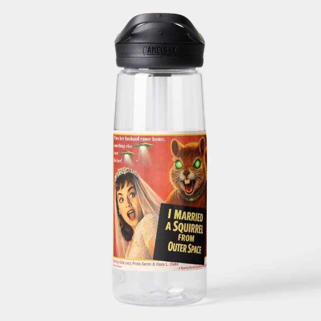 Squirrel from Outer Space Parody Water Bottle (Back)
