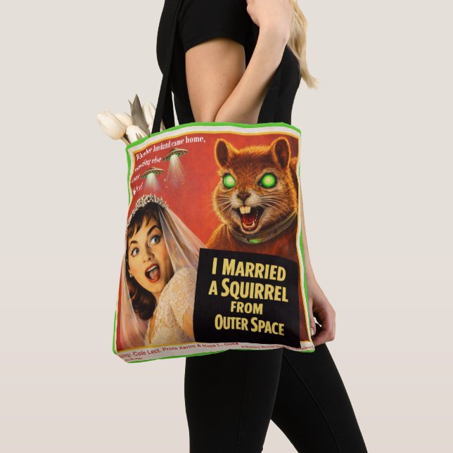 Squirrel from Outer Space Tote Bag (Close Up)