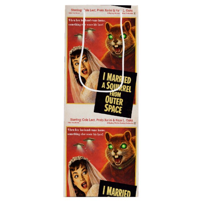 Squirrel from Outer Space Wine Gift Bag (Front)