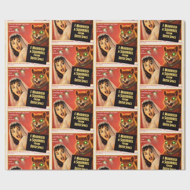 Squirrel from Outer Space Wrapping Paper (Flat)