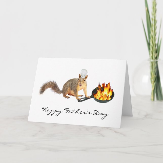Squirrel Frying  Fruit and Vegetables Card (Front)