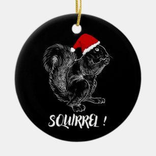 Squirrel - Funny Christmas design T-Shirt Ceramic Ornament