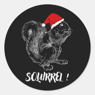 Squirrel - Funny Christmas design T-Shirt Classic Round Sticker