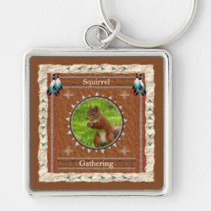 Squirrel Gathering Energy Key Ring