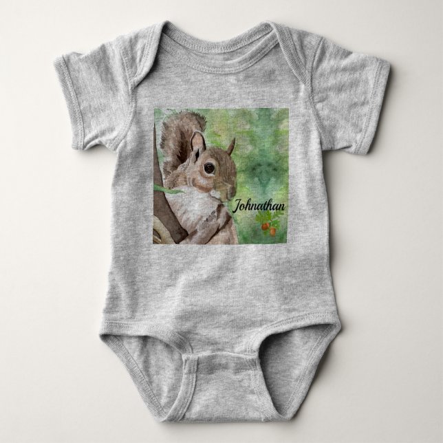 Squirrel Gender Neutral Infant Outfit Baby Bodysuit (Front)