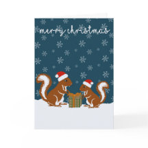 Squirrel Gift Giving Christmas Card