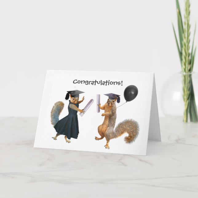 Squirrel Graduation Congratulations Card (Front)