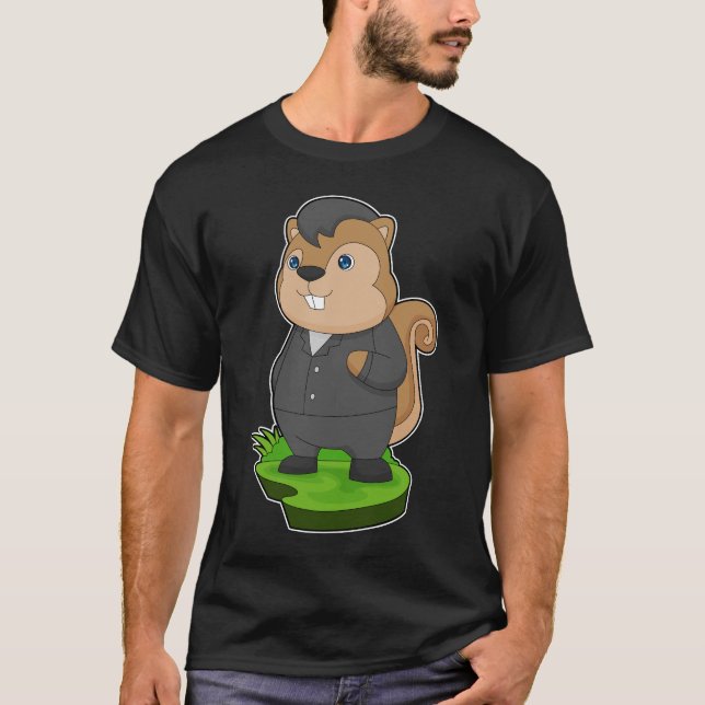 Squirrel Groom Suit Wedding T-Shirt (Front)
