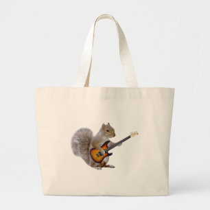 Squirrel Guitar Large Tote Bag