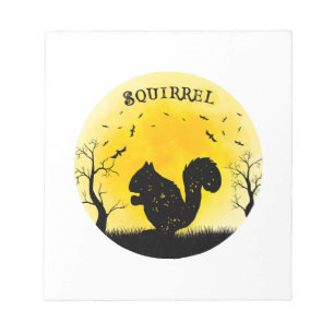 Squirrel Halloween Vintage Retro Moon Notepad