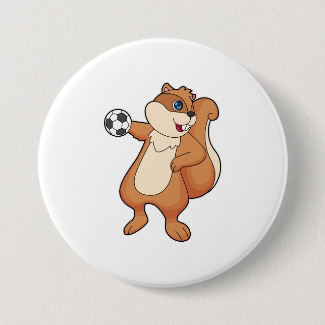 Squirrel Handball player Handball 7.5 Cm Round Badge (Front)