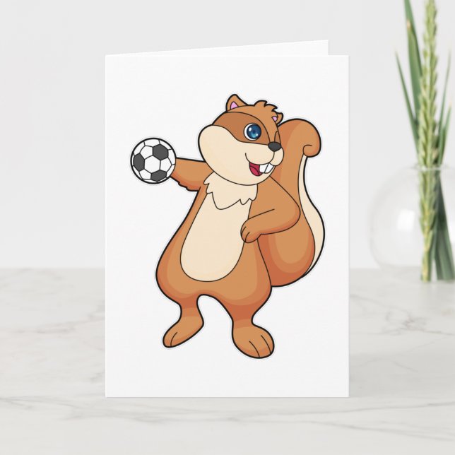 Squirrel Handball player Handball Card (Front)