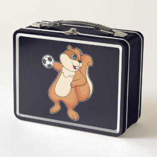 Squirrel Handball player Handball Metal Lunch Box