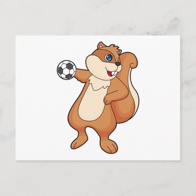 Squirrel Handball player Handball Postcard (Front)