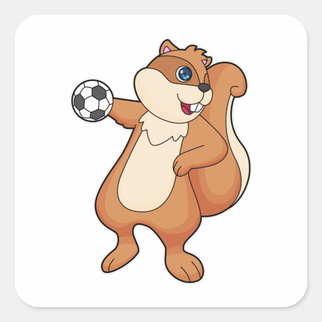 Squirrel Handball player Handball Square Sticker (Front)