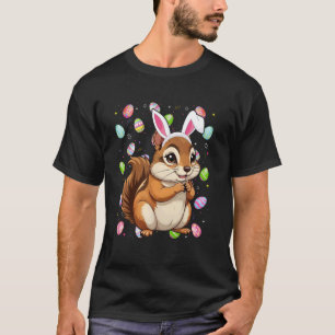 Squirrel Happy Easter Egg Hunt Bunny Ear Squirrel T-Shirt