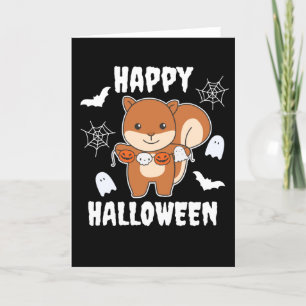 Squirrel Happy Halloween Pumpkin Costume Holiday Card