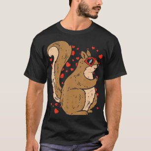 Squirrel Heart Glasses Cute Valentines Day Animal T-Shirt