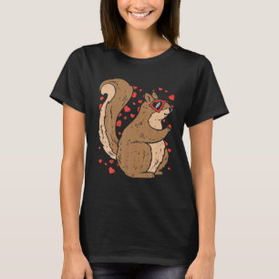 Squirrel Heart Glasses Cute Valentines Day Animal T-Shirt