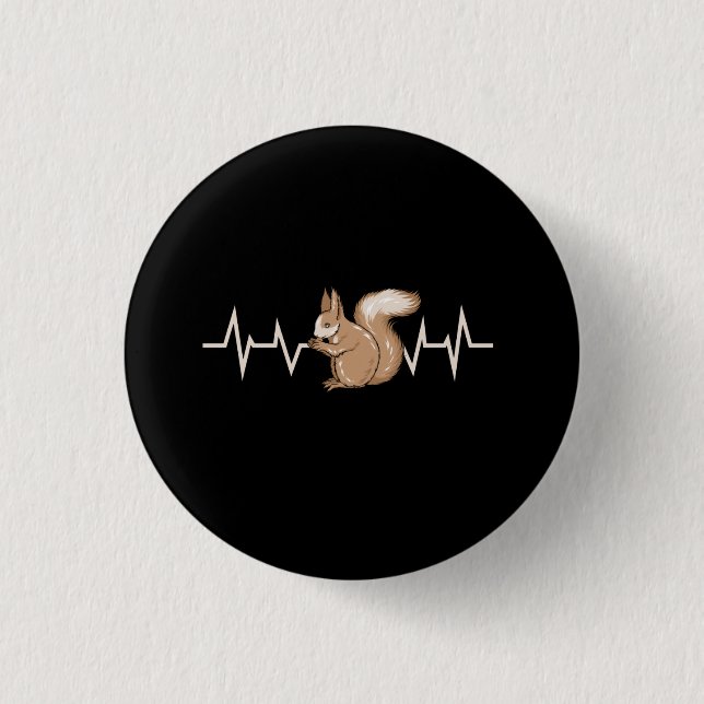 Squirrel Heartbeat Squirrel Lover 3 Cm Round Badge (Front)