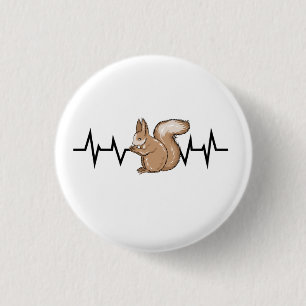 Squirrel Heartbeat Squirrel Lover 3 Cm Round Badge