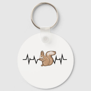 Squirrel Heartbeat Squirrel Lover Key Ring