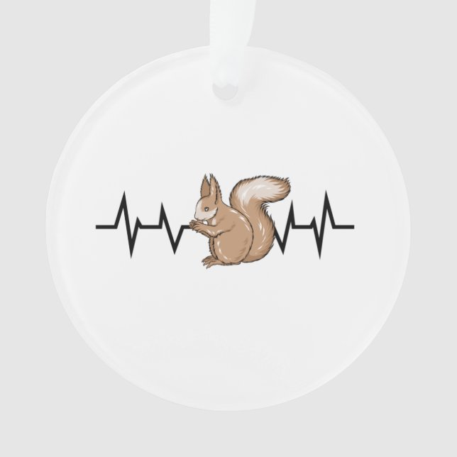 Squirrel Heartbeat Squirrel Lover Ornament (Front)