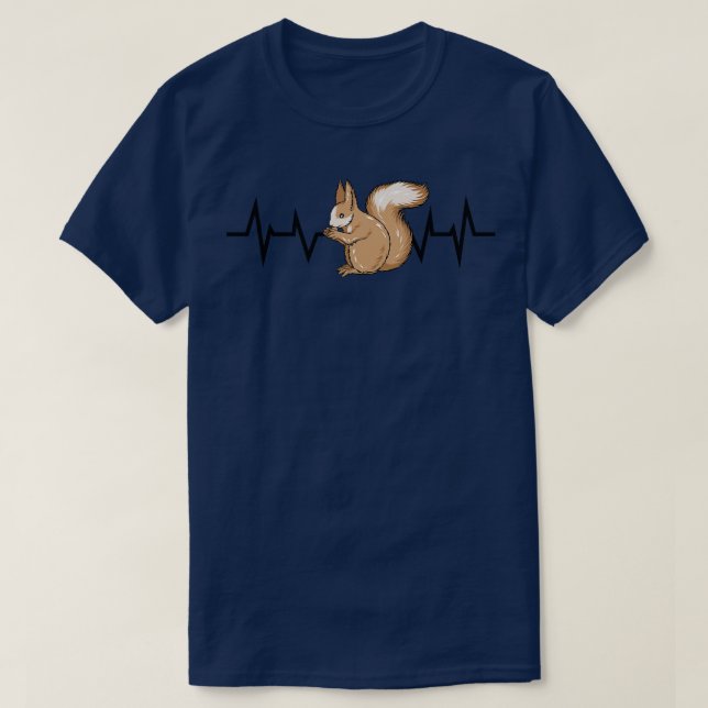 Squirrel Heartbeat Squirrel Lover T-Shirt (Design Front)