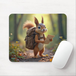 Squirrel Hiking In a Forest Mouse Pad