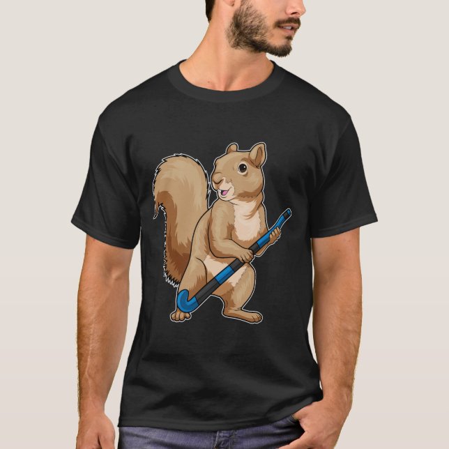 Squirrel Hockey Hockey stick T-Shirt (Front)