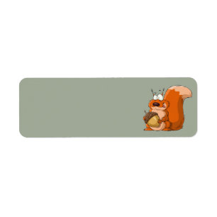 squirrel holding acorn address labels