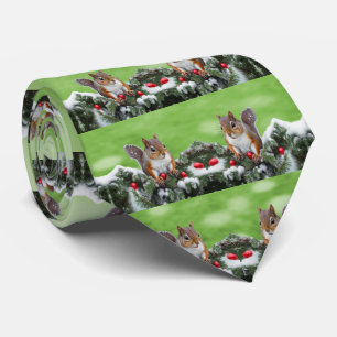 Squirrel Holiday Christmas Neck Tie