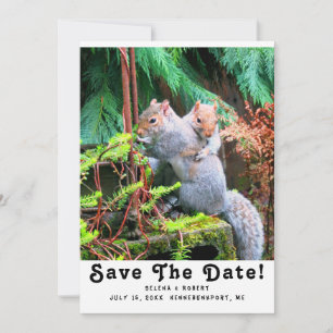 Squirrel Hugs Flat Save The Date Card