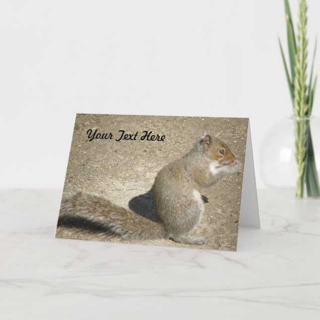 Squirrel Hungry Horatio Custom Greeting Card (Front)