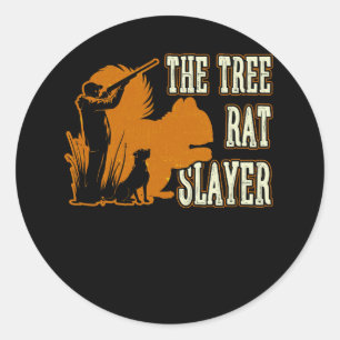 Squirrel Hunter The Tree Rat Slayer Retro Squirrel Classic Round Sticker