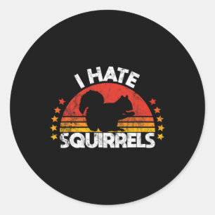 Squirrel Hunting I Hate Squirrel Hunter Retro Desi Classic Round Sticker