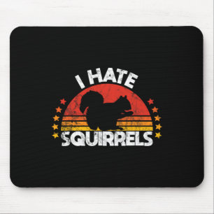 Squirrel Hunting I Hate Squirrel Hunter Retro Desi Mouse Pad