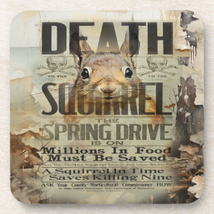 Squirrel Hunting Vintage Coaster