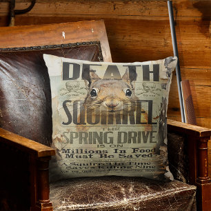 Squirrel Hunting Vintage Cushion