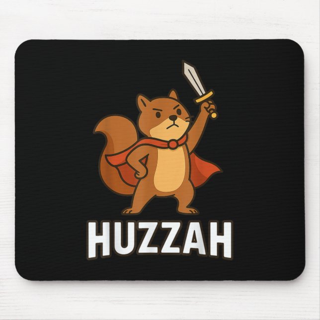 Squirrel Huzzah Knight Funny Sword For Men Women K Mouse Pad (Front)