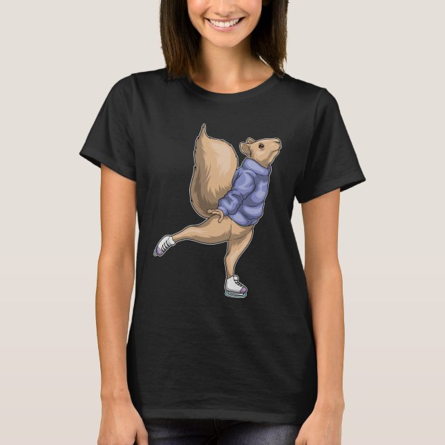 Squirrel Ice skating Ice skates T-Shirt (Front)