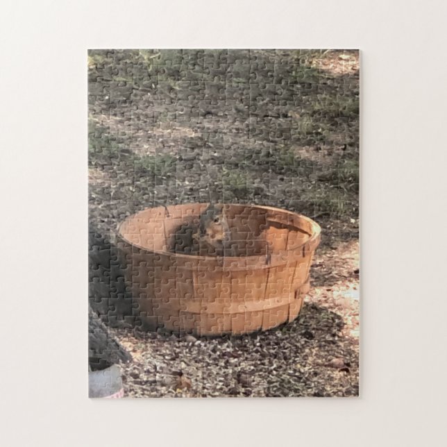 Squirrel in a basket jigsaw puzzle (Vertical)